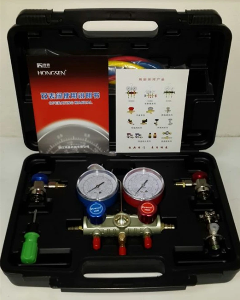 R134A Air Conditioning Refrigeration Diagnostic Manifold Gauge Tool Kit