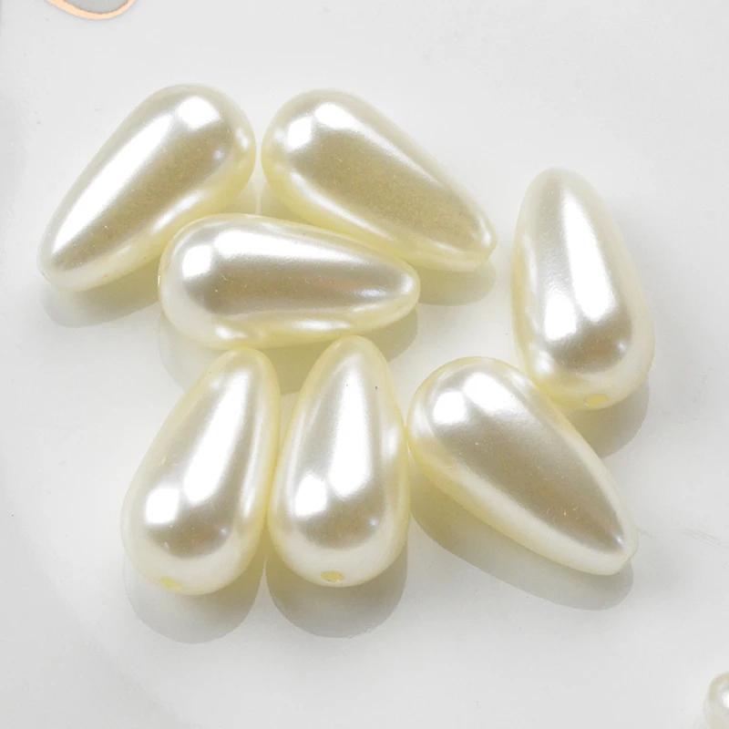 

FLTMRH 22*11mm Tear Drop Round White Ivoy Pearl Imitation ABS Beads For Jewelry Findings Making Top Sale