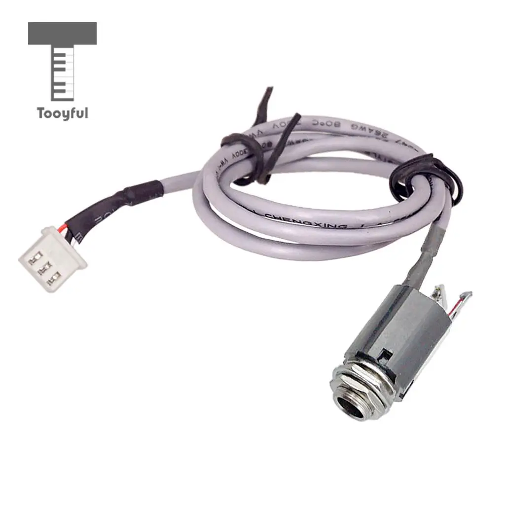 Tooyful Acoustic Guitar Pickup EQ Preamp Cable with 6.35mm Endpin Output Jack 3 Pin Plug