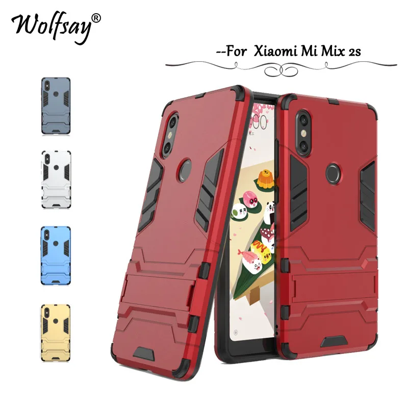 

Wolfsay Cover Xiaomi Mi Mix 2s Case mix 2s Slim Robot Armor Rubber Capa FOR Phone Case Xiaomi Mi Mix 2s Case Xiaomi Mix 2s Funda