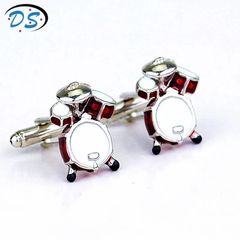 

Musical instruments Drum Set Design Cufflinks Funny Jewelry Drum Kit Cuff Link Music Fans Cuff Buttons Pins