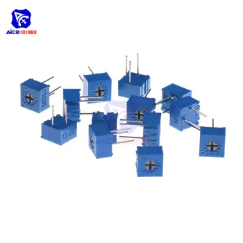 

13 Values 13PCS 3362P Trimmer Potentiometer Variable Resistor 100R 200R 500R 1K 2K 5K 10K 20K 50K 100K 200K 500K 1M Ohm Trimpot