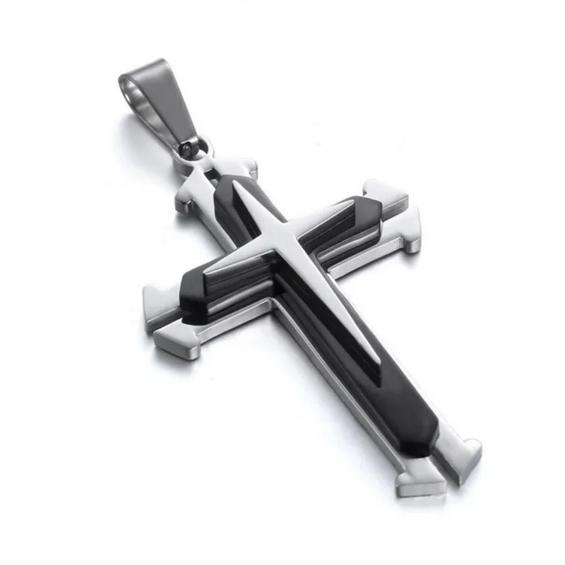 

Hot Selling Unisex Men Stainless Steel Cross Pendant Necklace Chain Fashion Jewelry Kimisohand