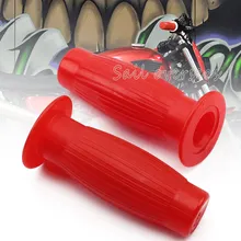 Универсальный красный цвет Старая школа Retro7/" и 1" мотоцикл резиновые рукоятки «Грипсы» бар для Harley Truimph кафе гонщик Suzuki