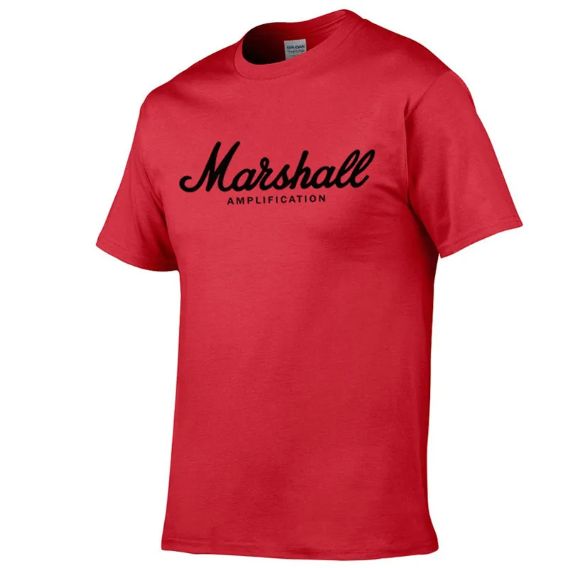 hot sale summer cotton Marshall t shirt men short sleeves tee hip hop T-shirt streetwear Boy/girl Tshirt XXS-2XL - Цвет: Red-Black