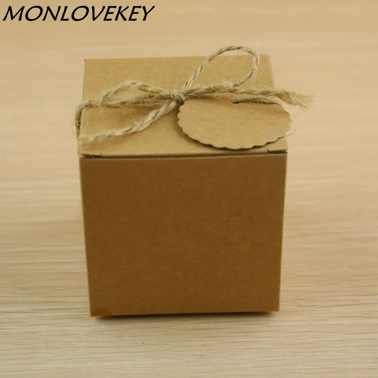 

Big Size7*7*7cm 12pcs Kraft Paper Box Candy Box DIY Wedding Gift Favor Boxes Bayby Shower Favors Mini Single Cake Box Packaging