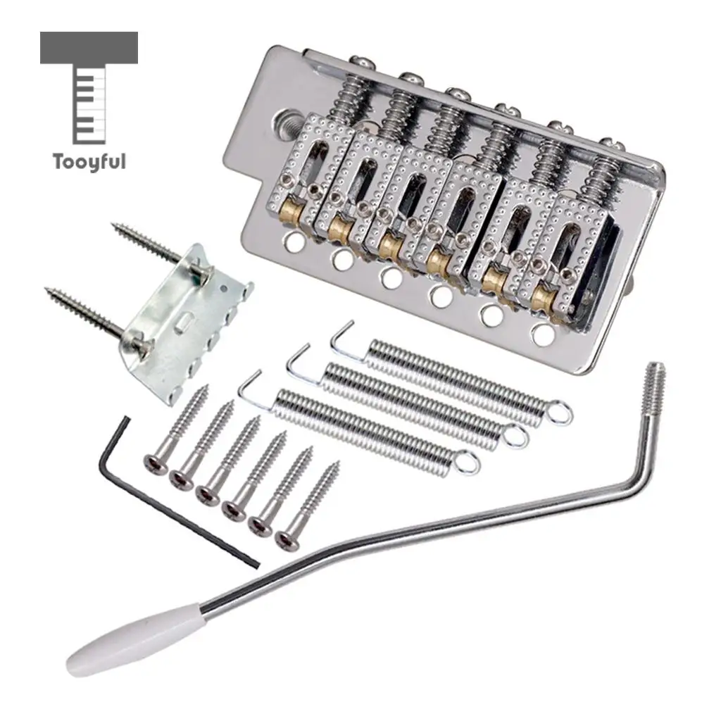 Tooyful 6 String Electric Guitar Roller Saddle Tremolo Bridge System with Whammy Bar for ST SQ
