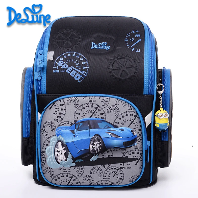 

High Quality 2018 New 2-6 Grade Children School Bags For Boys 3D Racing Car Motorcycle Pattern Waterproof Orthopedic Backpack