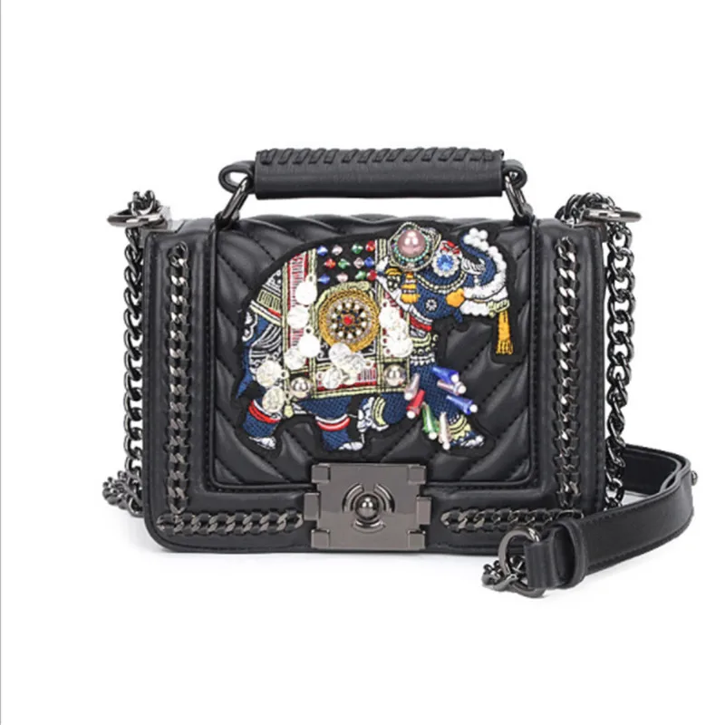 

B0131 women embroidery Shoulder leather handbag bolsa feminina bolsos mujer luxury handbags sac a main messenger bags