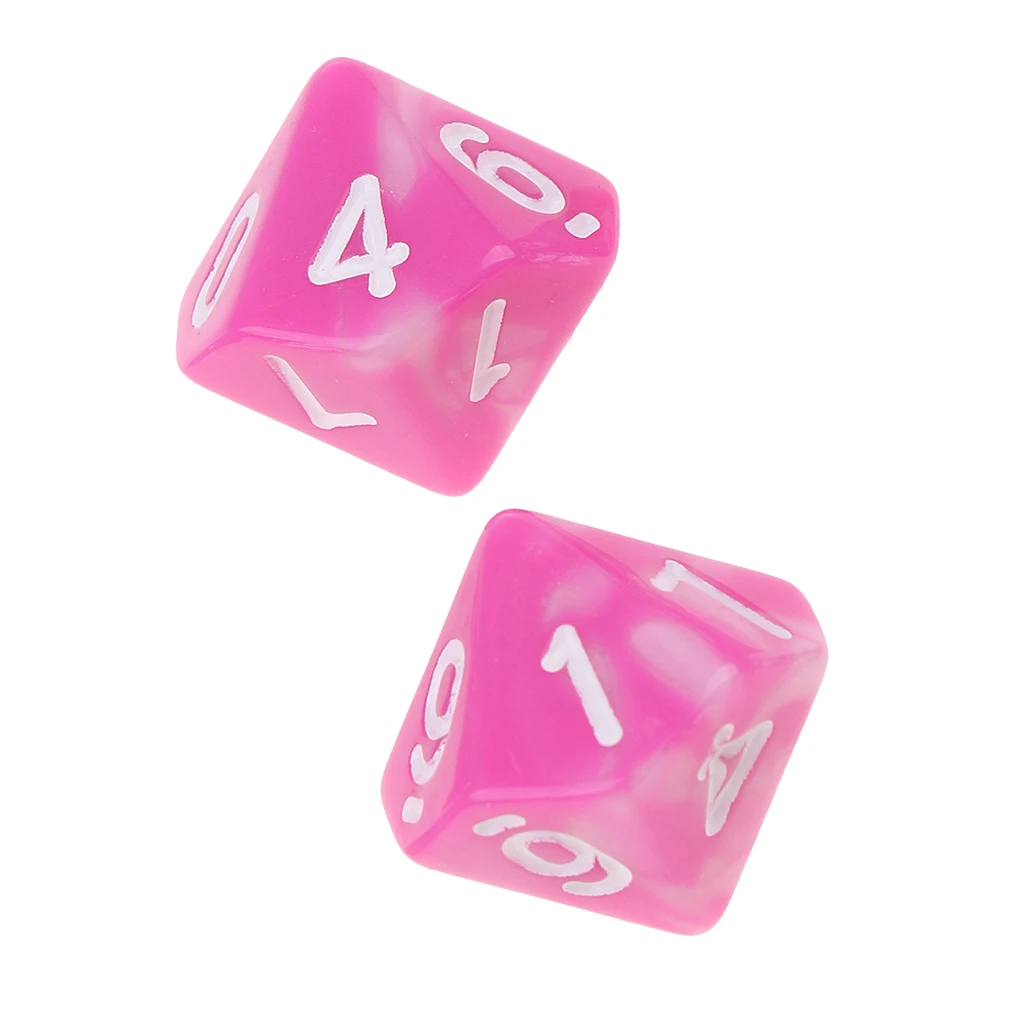 Perfeclan 10pcs 10 Sided D10 Polyhedral Dice Double Color for DND RPG MTG Board Game Accessories Double Colors Dice