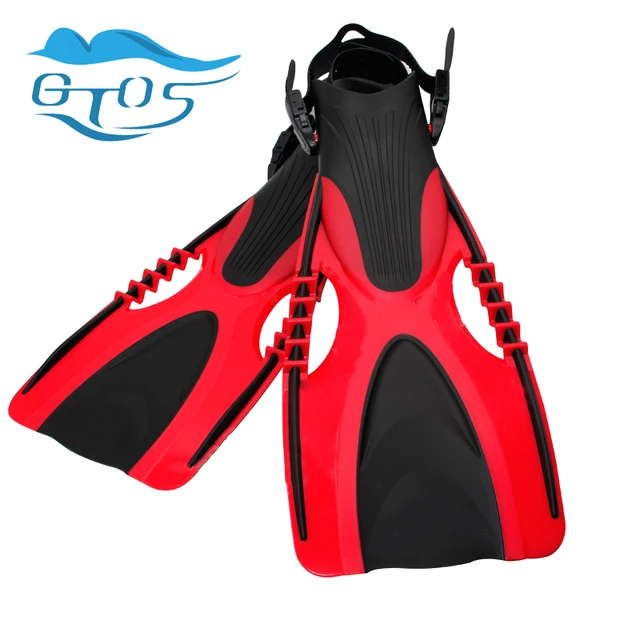 Aqualung scuba diving fins open heel flippers with adjustable strap for
