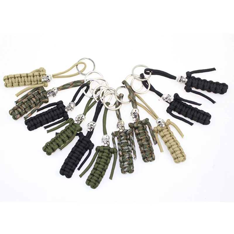 Metal Skull Bead 5pcs M Dull Silver Paracord Lanyards Bracelet Leather Jewelry