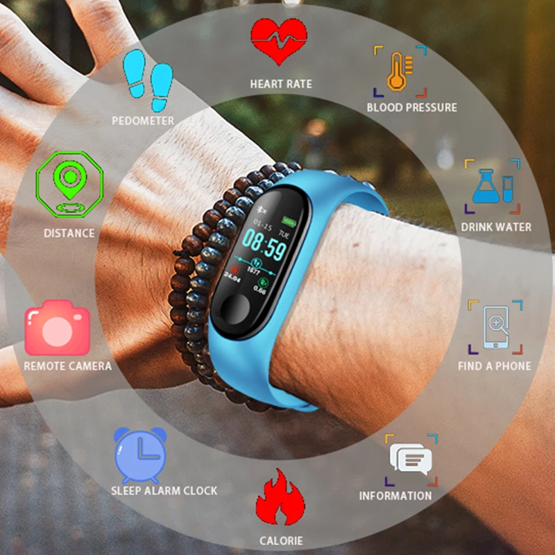 BANGWEI Smart Sport Watch IP67 Waterproof Fitness Blood Pressure Heart Rate Monitor Pedometer Smart Watch Men For Android iOS