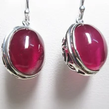 S925 ювелирные изделия из серебра с украшением в виде кристаллов; Прозрачная женская's красный корунд серьги-капельки серьга тайские серебряные серьги