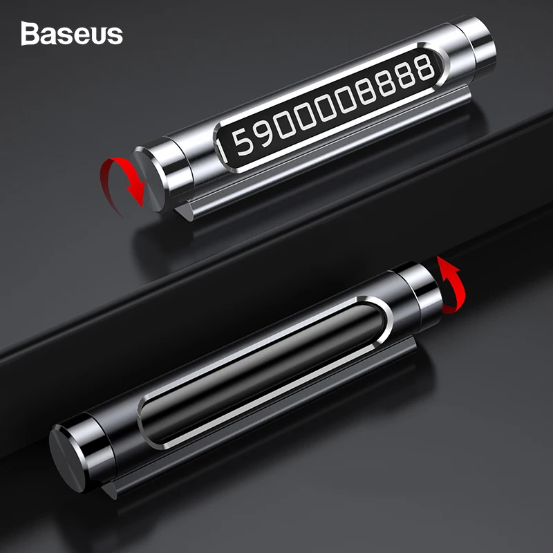 

Baseus Car Temporary Parking Card For Car Phone Holder Luminous Phone Number Plate Auto Rotary Car-styling Accessories