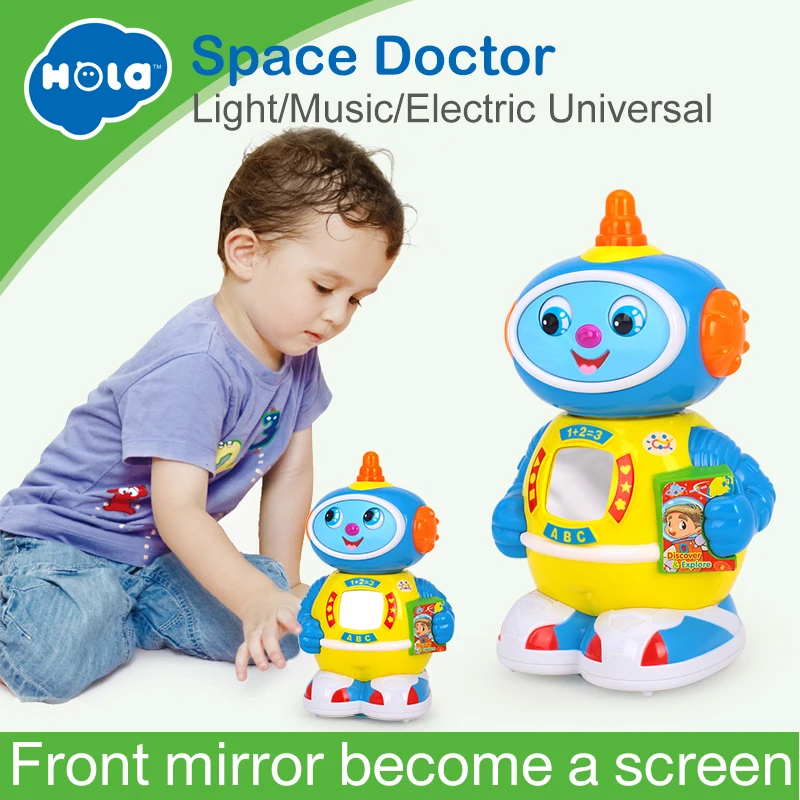 

HOLA 506 Musical Rotating Robot Walking & Lighten Electronic Toy Robot Christmas Birthday Gifts Toy for Children Boys