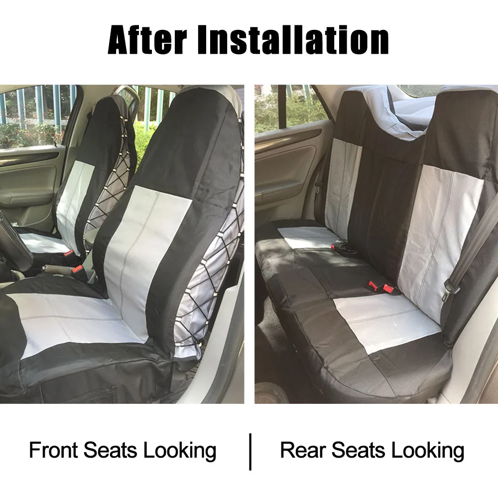 Universal Canvas Breathable Car Seat Cover Set Front /& Rear Protector Cushions