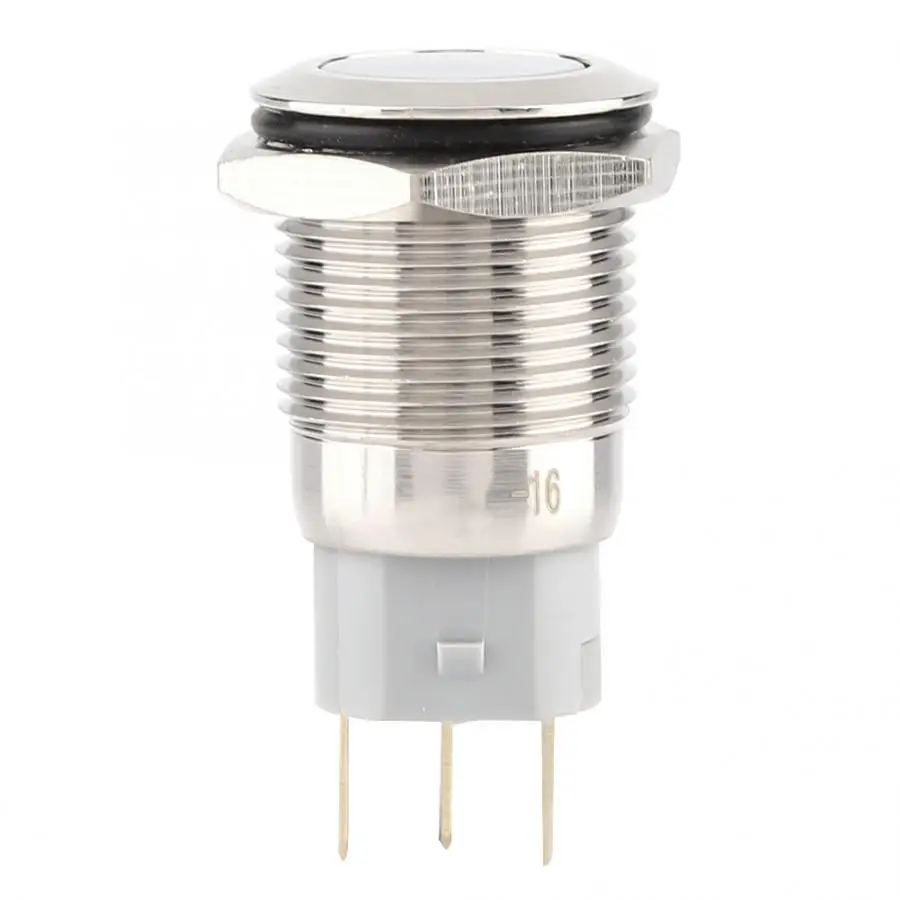 

Switch Interruptor 40pcs 16mm Metal Momentary Push Button Switch Auto Reset Flat Head 3-Pin Toggle Switch Rocker Switch