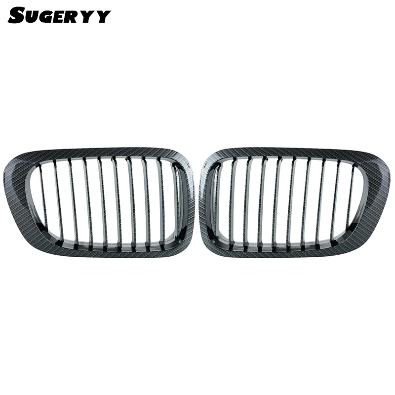 

SUGERYY 1 Pair For BMW E46 3 Series 2 Door 1999-2002 Front Center Kidney Grilles Carbon Black 1999-2002 Car Grill Car Styling