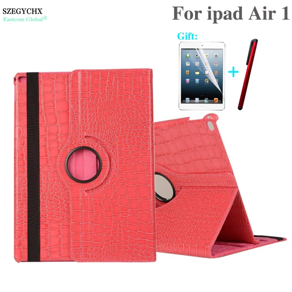 

Tablet Case For iPad Air 1 model A1474 A1475 A1476 , SZEGYCHX 360 Rotation Crocodile PU Leather Protective Sleeve Rotary Cover