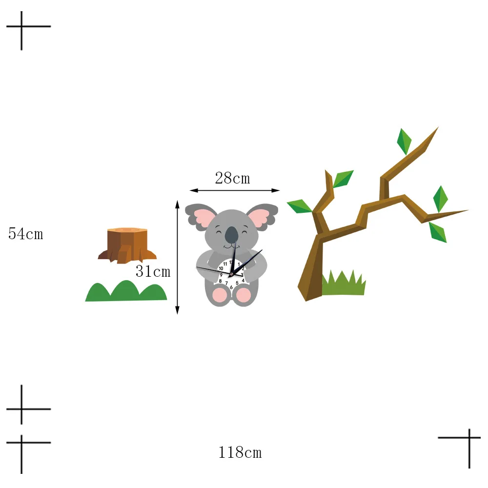 Мультяшные детские настенные часы Коала Детские часы стерео художественное украшение для гостиной настенные часы домашний декор для детской комнаты