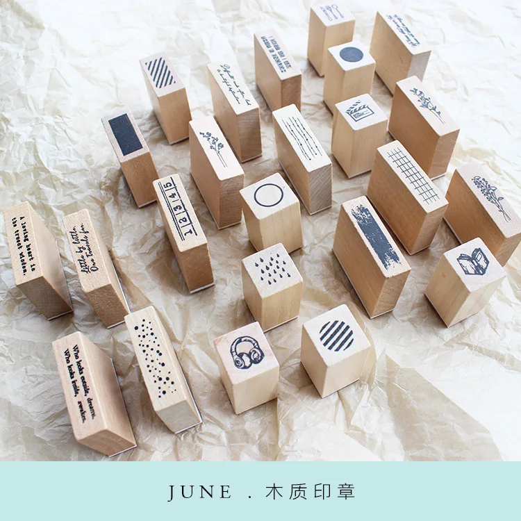 

Mottled background/plant/grid/twill/number/wave point/heart/leaf base Wood rubber seal stamp Log wooden stamp Deco dairy book