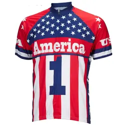 Америка Pro Team Флаг США Классический Велоспорт Джерси мужские короткие Носите Bike дышащий Открытый Велоспорт одежда два варианта поп стиль