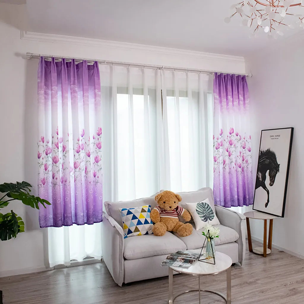 

Gacsidy Store 1Pcs 200Ч100cm Curtain Window Curtain Drape Panel Shading Scarf Valances Modern bedroom Living Room Curtains