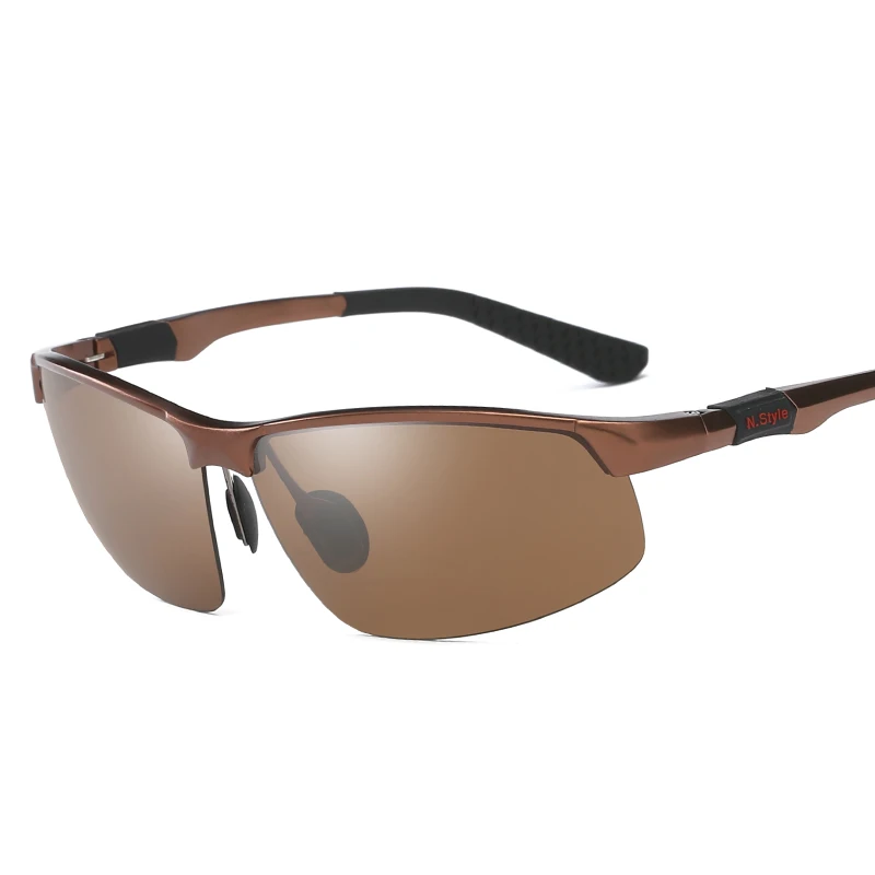 YSO солнцезащитные очки Для Мужчин Поляризованные UV400 алюминиево-магниевым так рамки солнцезащитные очки для вождения очки без оправы аксессуар для Для мужчин 3121 - Цвет линз: Brown-Brown
