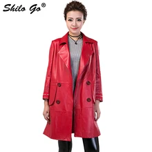 Плюс размеры Новые модные женские туфли Высокое качество овечьей кожи двубортный большой карман офисные красные, черные пояса из натуральной