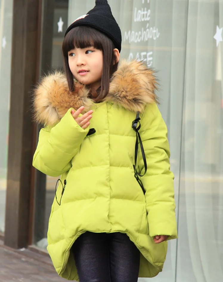 

New autunm/winter children's clothing outerwear parkas down jacket for girls kids's clothing high quality white duck down