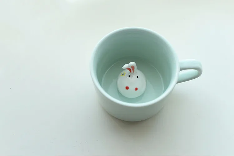 Креативная маленькая керамическая молочная чашка с животными Милая мультяшная трехмерная кофейная чашка термостойкая чашка из селадона хороший подарок