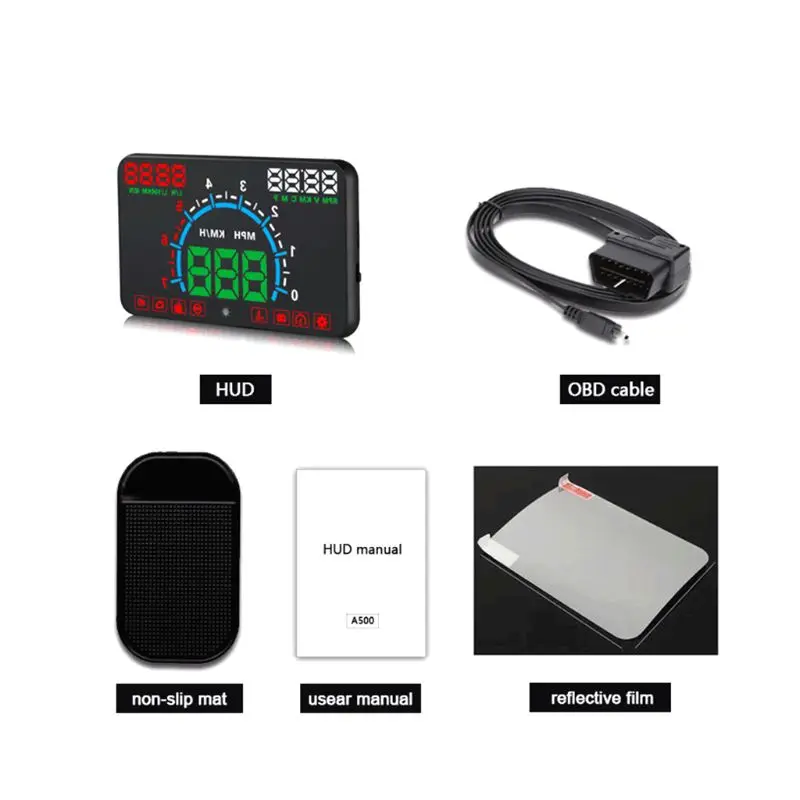 

E350 5.8" Screen HUD Car Head Up Display Engine Fault Fuel Alarm Speedometer