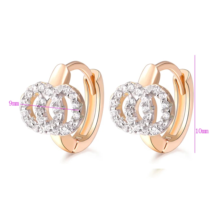 Золотой цвет CC серьги-кольца для женщин Bijoux Brincos Кристалл Cz кубические циркониевые серьги Модные 20E18K-45