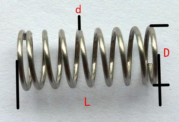 20 шт./лот 1,0*9*10/15/20/25/30/35/40/45/50 мм 1,0 мм из нержавеющей стали, микро маленькая Пружина сжатия