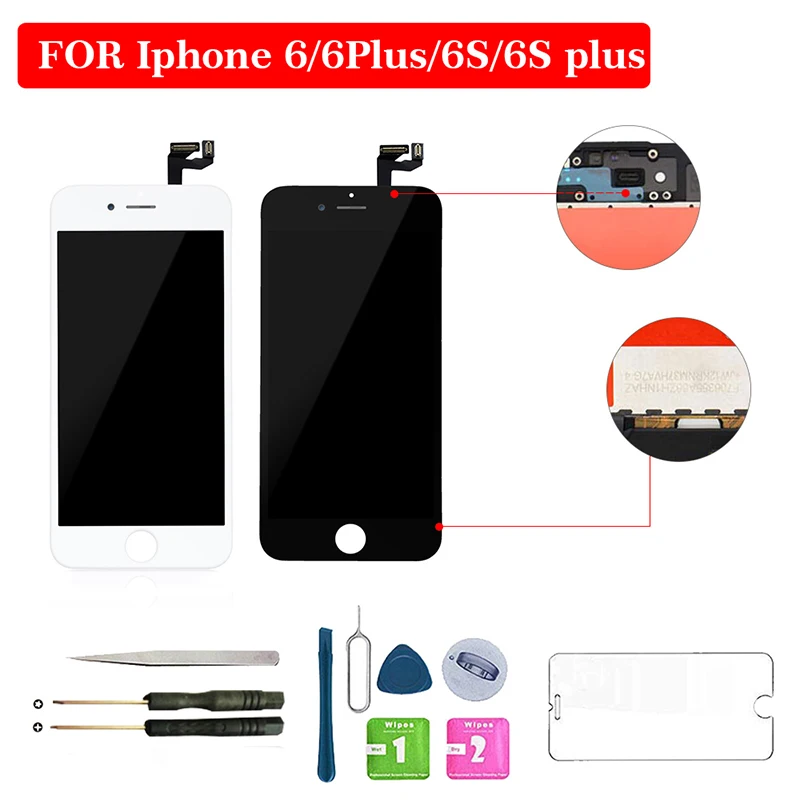 4 7 дюймов 5 для iphone 6 LCD 6P 6S 6SP ЖК дисплей сенсорный экран без битых пикселей