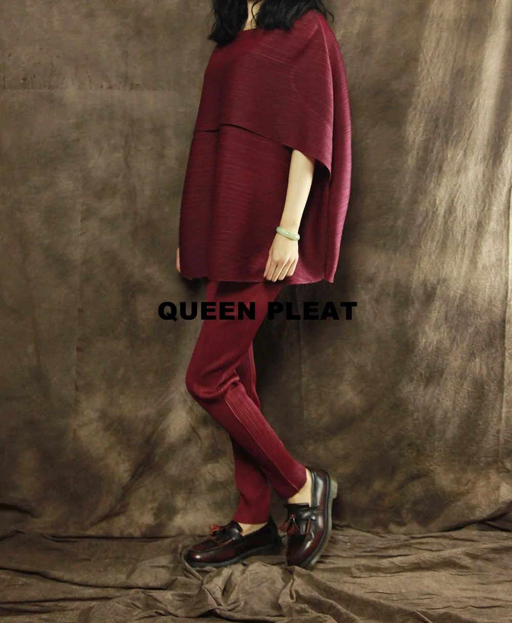

FREE SHIPPING pleated personality elegant poncho pullover T-shirt top IN STOCK