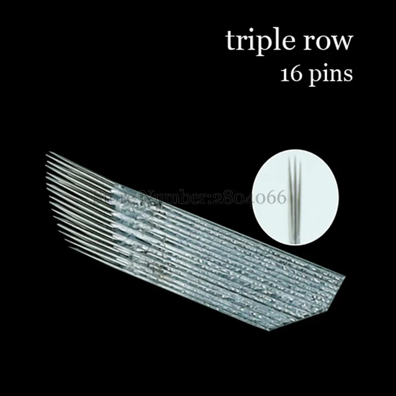 20 шт тройной 3 ряд 16 Pin микроблейдинг иглы для перманентной татуировки ручной