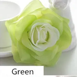 Искусственный 11-слой Шелковая Роза, украшенная головой цветы для Свадебная вечеринка садовый Декор художественного ремесла Сделай Сам отель фоновая стена flores - Цвет: Green
