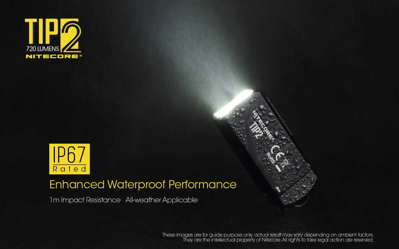 NITECORE TIP2 CREE XP-G3 S3 720 люмен USB Перезаряжаемый брелок фонарик с батареей