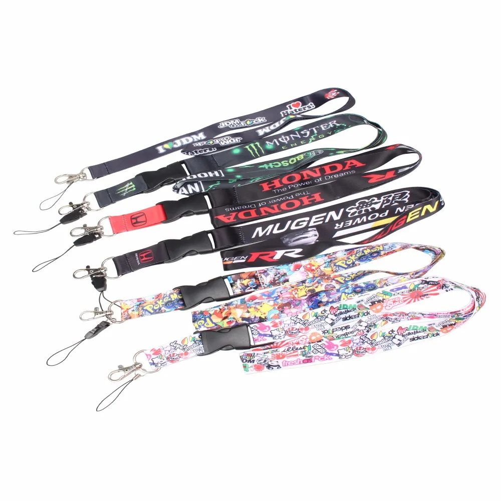 

Universal Car JDM Styling Racing Car Key Lanyard with Neck Strap Key Chain for Phone Camera Gopro Honda Type-R Mugen Bosch