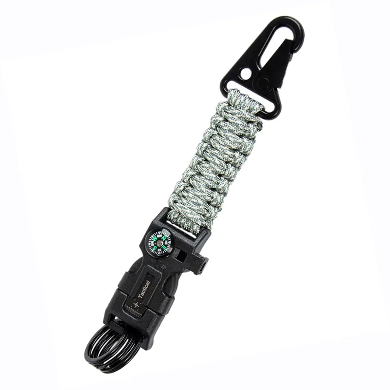 Outdoor Camping Paracord Tactical Umbrella Hiking Rope Hook Olecranon Molle Hook Survival Gear EDC Military Nylon Keychain Clasp (5)