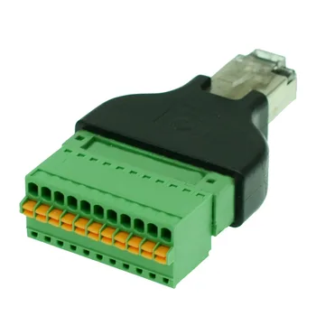 

5pcs free shipping RJ50 to Spring Terminal Adaptor RJ50 to terminal block adapter RJ50 Male to 11 Pin connector RJ45 splitter