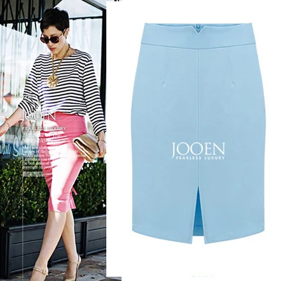 

2016 New Saias Femininas High Waist Women Skirts Work wear Hip Slim Formal Elegant Pencil Skirt Sky Blue,Black,Pink S,M,L,XL,XXL