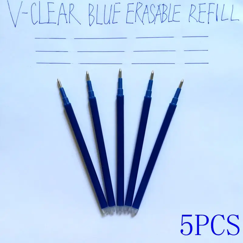 VCLEAR 0,7 мм 5 шт Kawaii Канцелярские ручки стираемая гелевая ручка Школьные Инструменты фрикционный стирающийся ручка смешная многоцветная ручка frixion гель - Цвет: 5 pcs Blue Refill