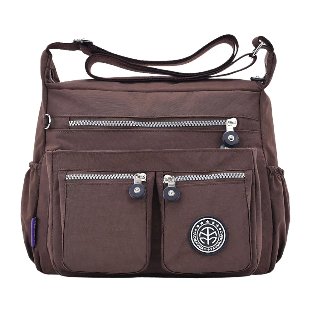Sleeper#401 Унисекс Женская одноцветная водоотталкивающая нейлоновая сумка через плечо модная дизайнерская Горячая - Цвет: Coffee