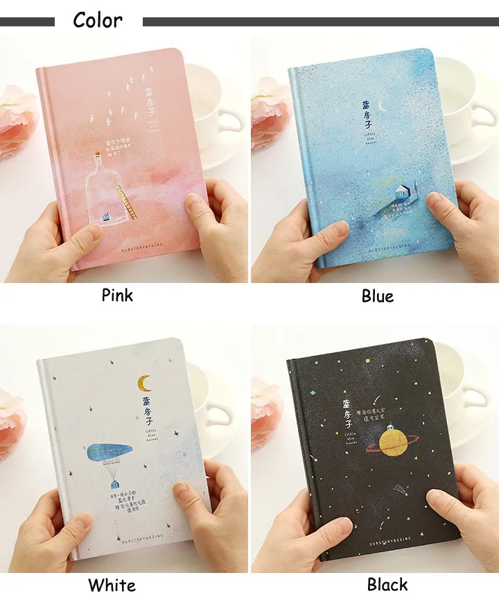 Творческая тенденция Цвет страниц A5 Тетрадь маленький синий дом дневник Переплет Дневник Корея канцелярские школьные принадлежности