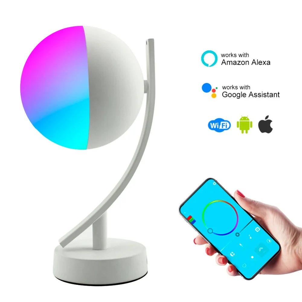 Wi Fi Smart светодио дный Dimmable настольная лампа 7 Вт полный цвет RGBW управление переключателем таймера музыка теплый свет голос управление Alexa и