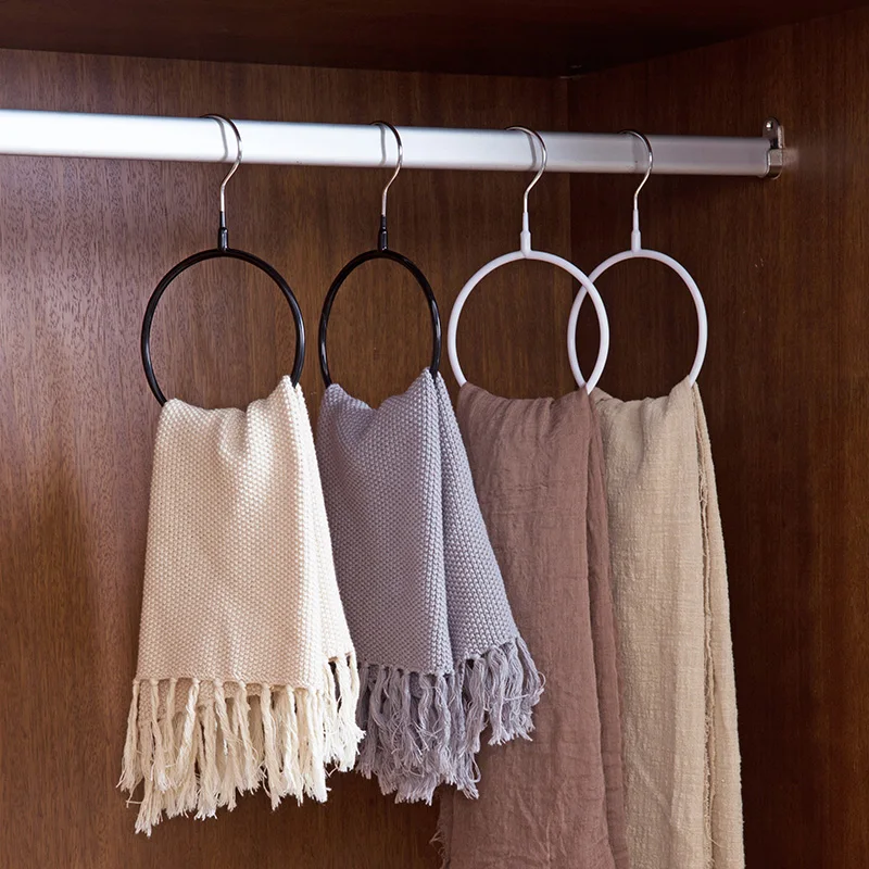 Metal Ring scarfs hangers Holder Shelf Tie Garment Towel Scarves