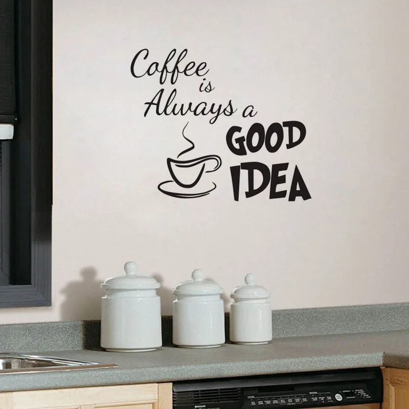 DCTOP Coffee Is Always A Good Idea Wall Decals Vinyl Stickers Home Decoration Wall Art Wall